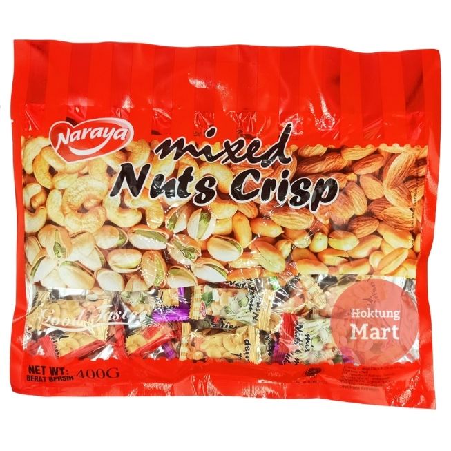 

Naraya Mixed Nuts Crisp 400gr Camilan Kacang / Ting ting