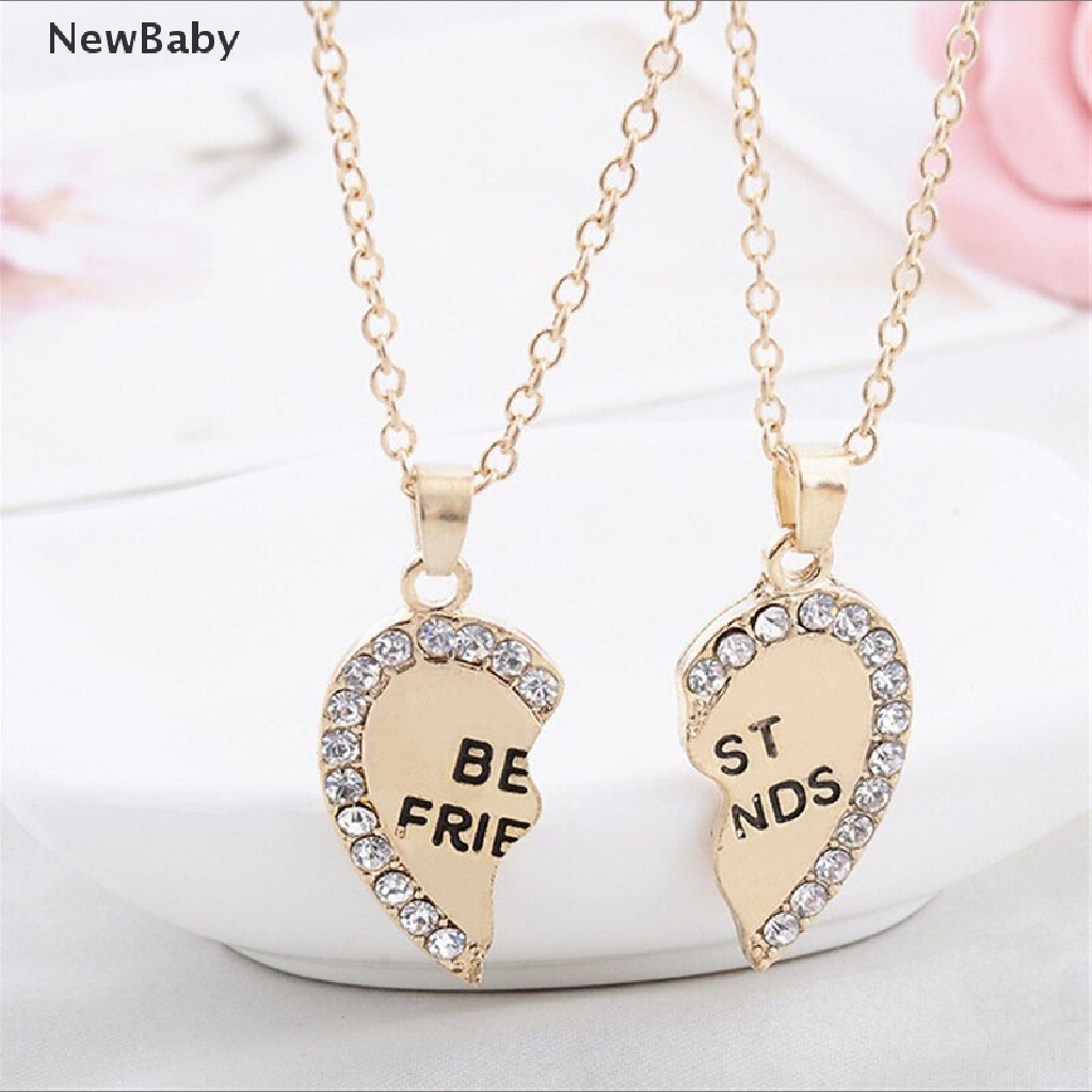 Kalung Rantai Dengan Liontin Hati Motif Tulisan Best Friend Untuk Wanita