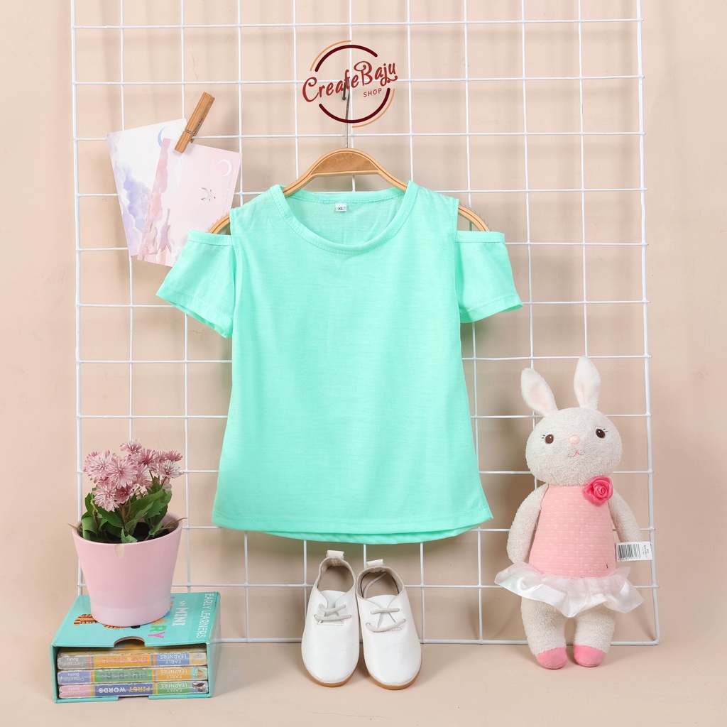 KAOS SABRINA ANAK CEWEK 1-4 TAHUN RUFFLE TEE MODEL SABRINA POLOS TOSCA TERMURAH BAJU ATASAN ANAK CEWEK