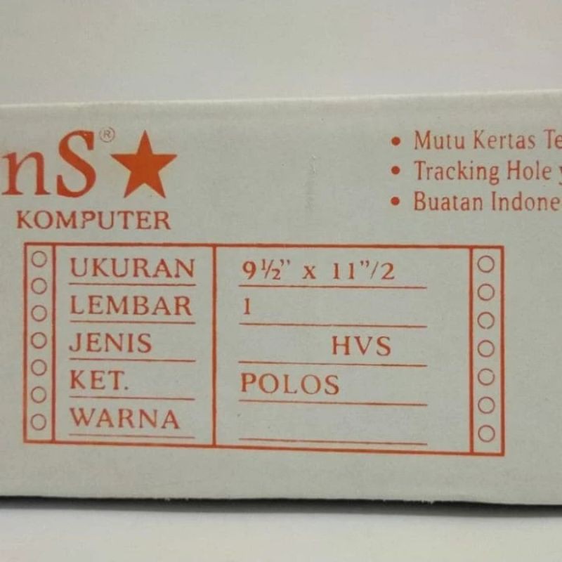 

Kertas Continuous Form 1 ply HVS JNS K1-K1/2 Ukuran 9.5x11