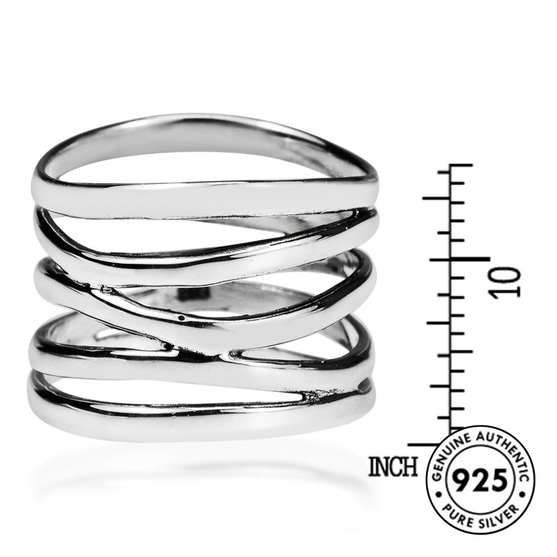 Cincin Lapis Silver S925 Model Tali Kepang Gaya Punk Unik