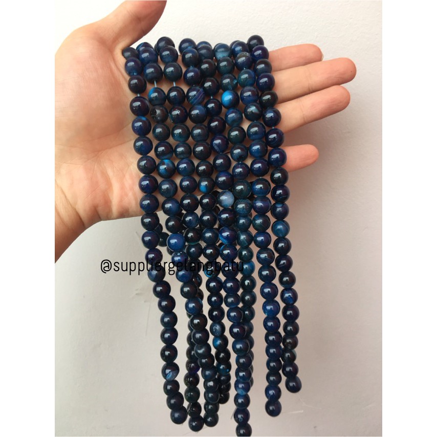 batu dyed carnelian biru batu perhiasan fashion 8mm beads findyka acc fashionita kerajinan crafting