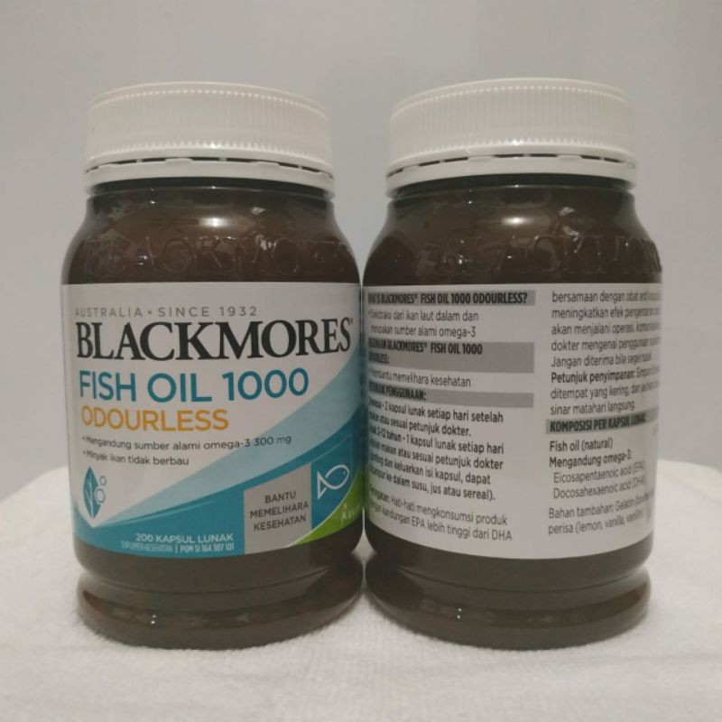 Blackmores Fish Oil 1000 mg 200 Capsul Black Mores Omega 3 BPOM Kalbe Fish Oil 1000 Omega 3 FishOil
