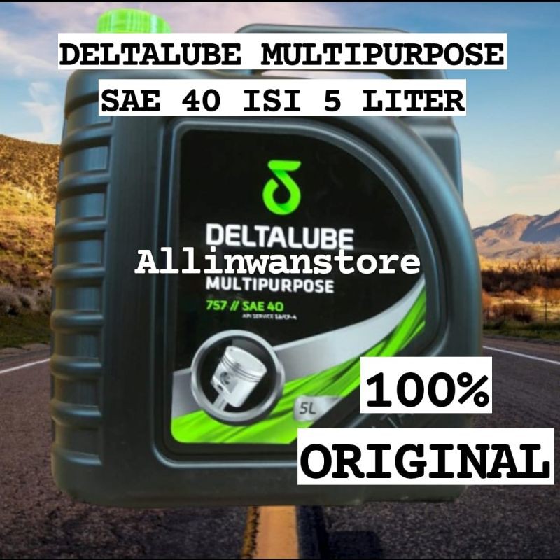 Oli Deltalube Multipurpose 757 SAE 40 API Service SJ CF-4 isi 5 Liter Multi purpose isi 5L Original Product 100%