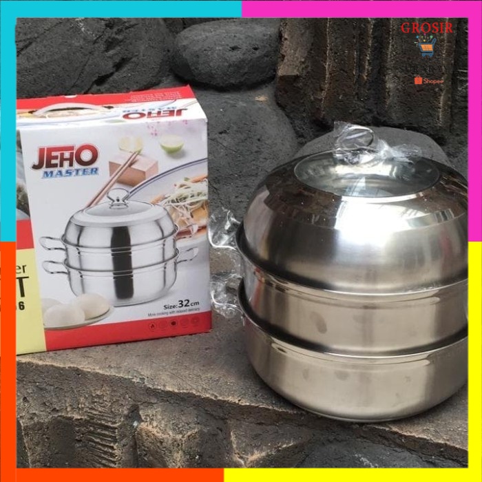JEHO MASTER Panci kukus 2 susun stainless import /steamer jeho