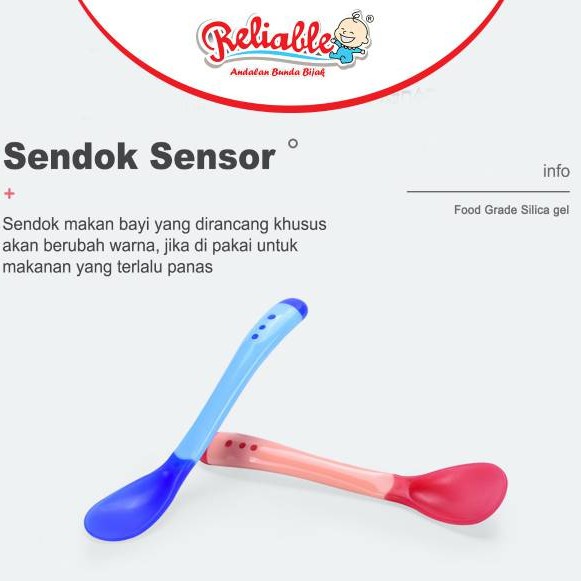 Sendok Sensor / Sendok Makan Bayi Silikon Mpasi Reliable