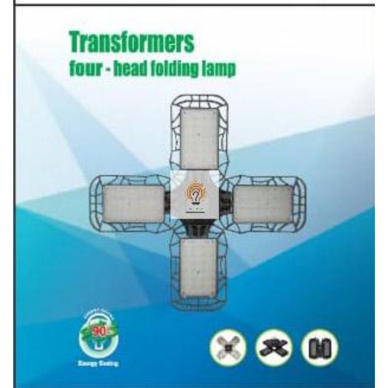 Lampu LED 55W &amp; 60W Model Kipas Bisa Dilipat Fan Blade