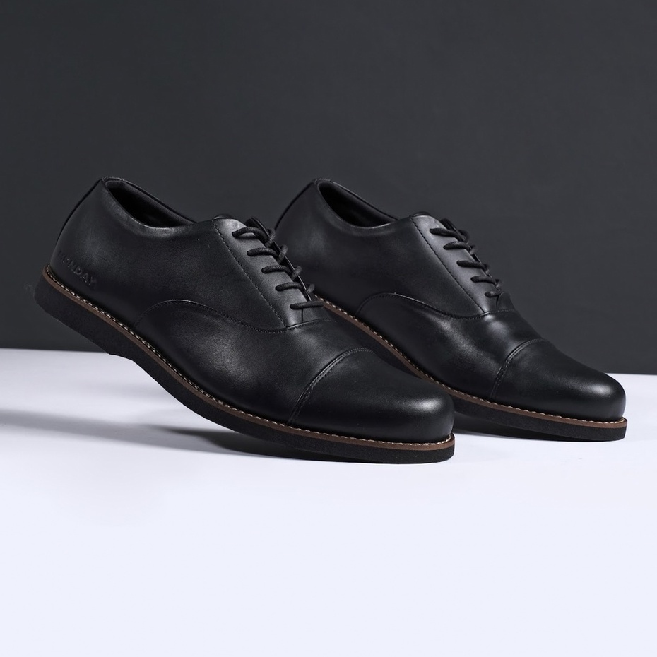 OXFORD BLACK (KULIT ASLI) |ManNeedMe x Monday| Sepatu Pantofel Pria Formal ORIGINAL