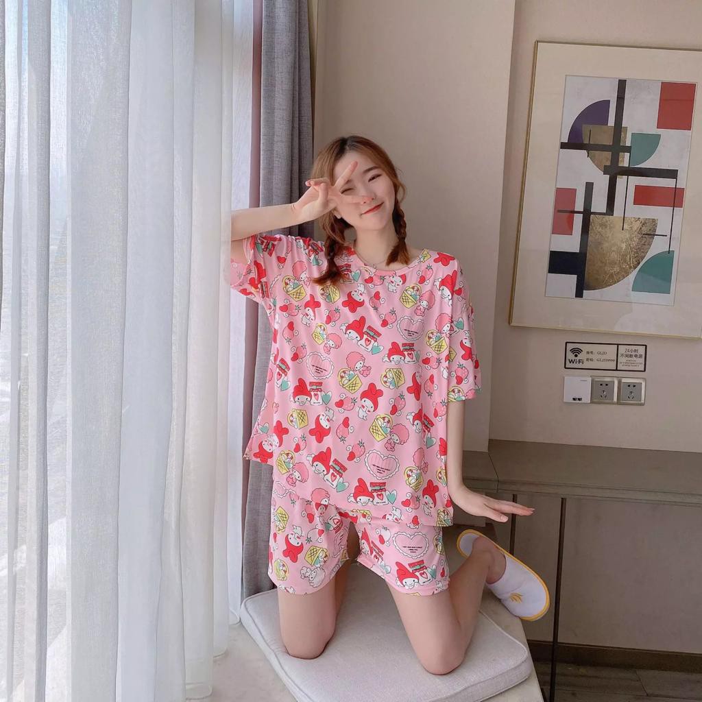 Baju tidur / piyama / baju santai wanita import korea murah BTB041 motif lucu murah