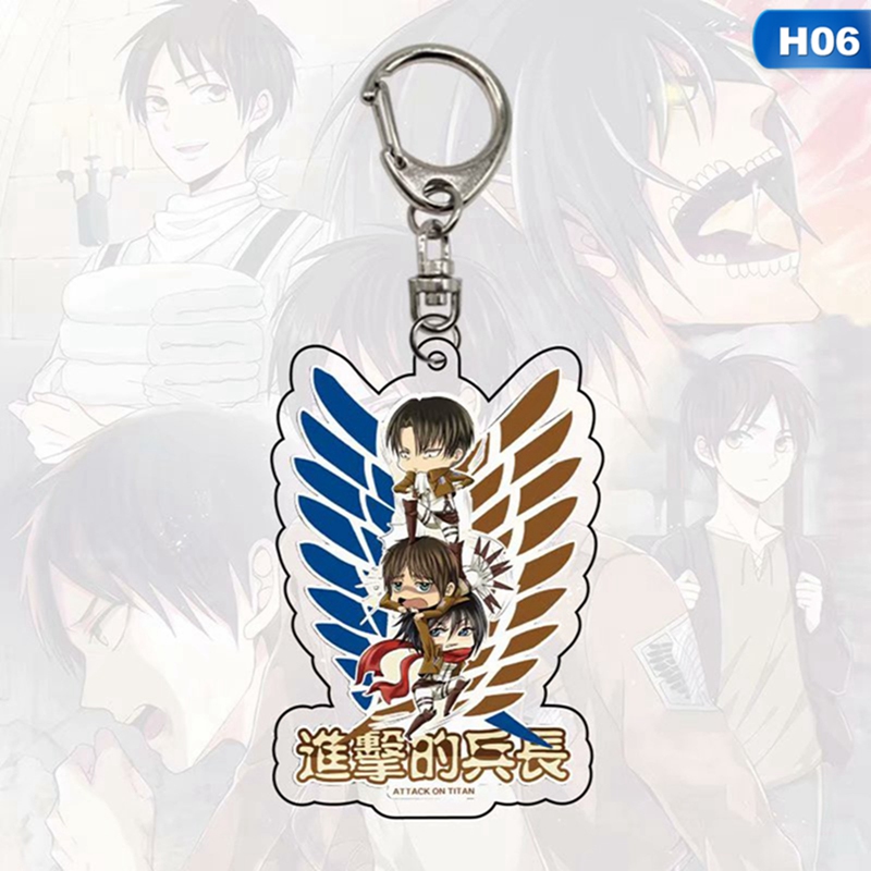 Gantungan Kunci Anime Attack On Titan Dengan 5 Figur Chibi