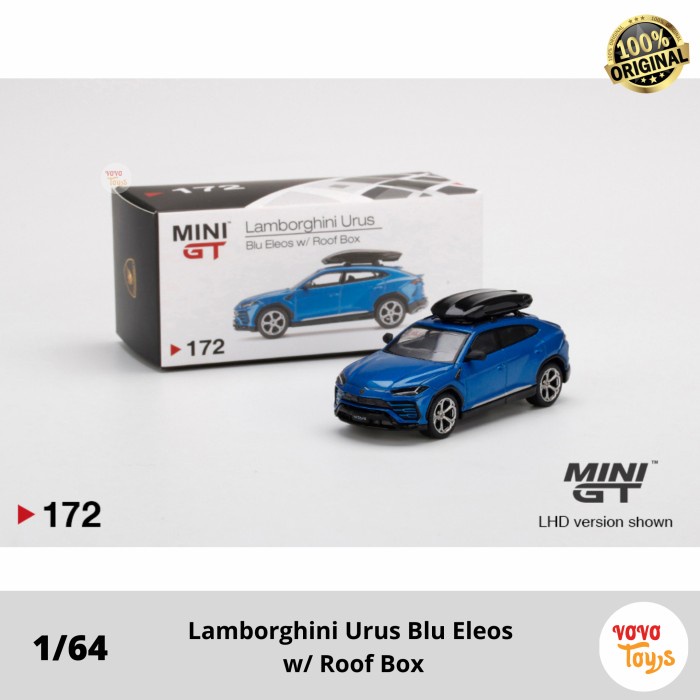 minigt lamborghini urus blu eleos w  roof rack box mini gt