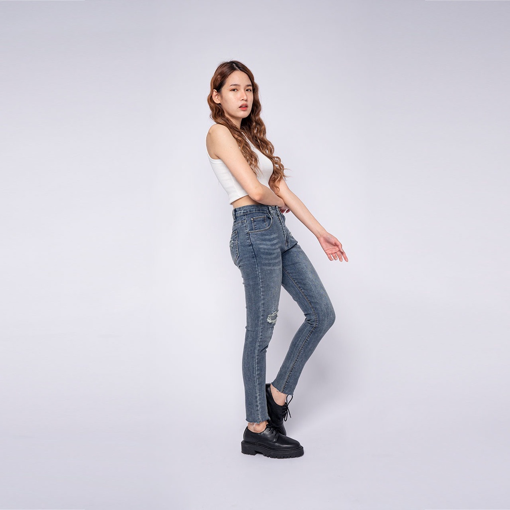 VIERLIN - Jeans 9125 - HIGH WAIST SKINNY RIPPED SOBEK MELAR STRECHT