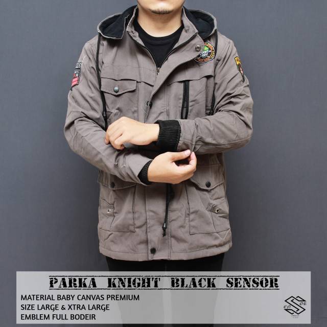 Jaket parka jastine sensor pria dewasa /Jaket parka canvas premium terbaru