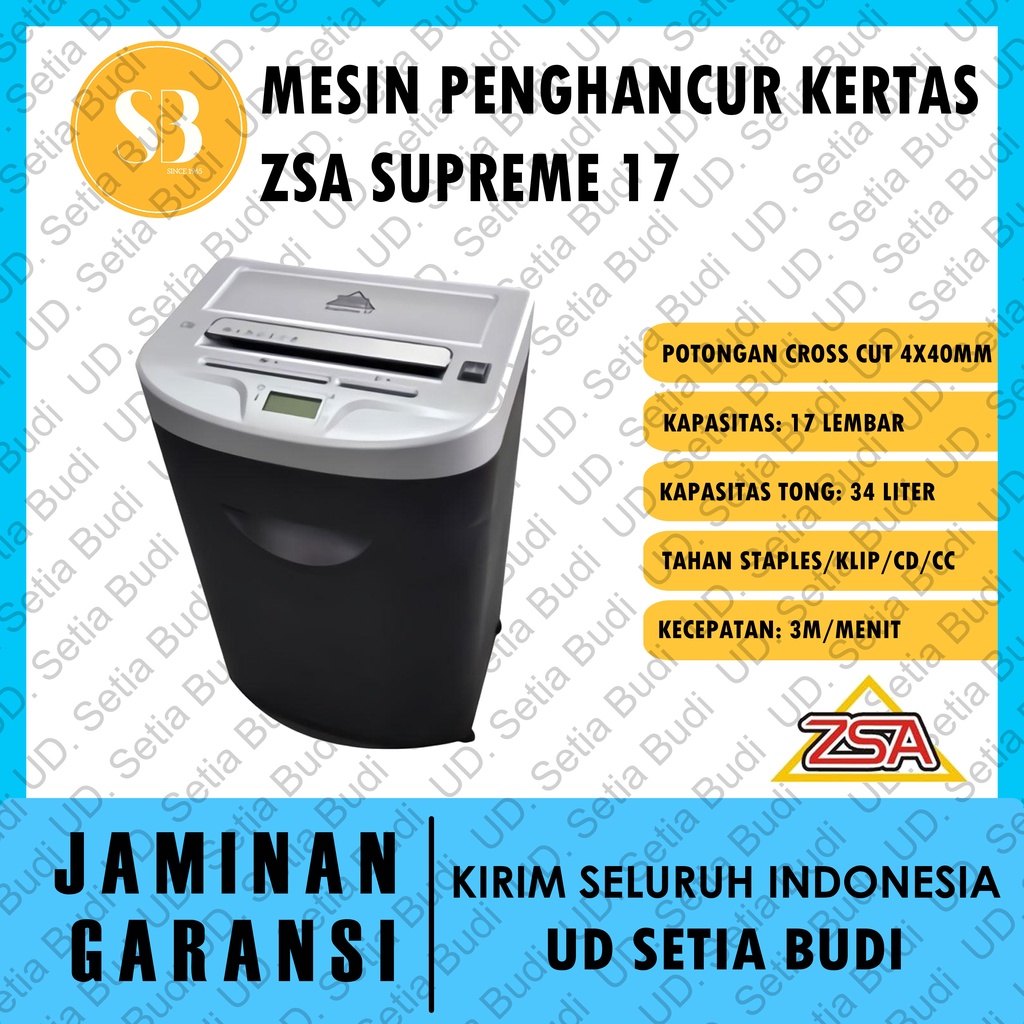 Mesin Penghancur Kertas / Paper Shredder ZSA Supreme 17