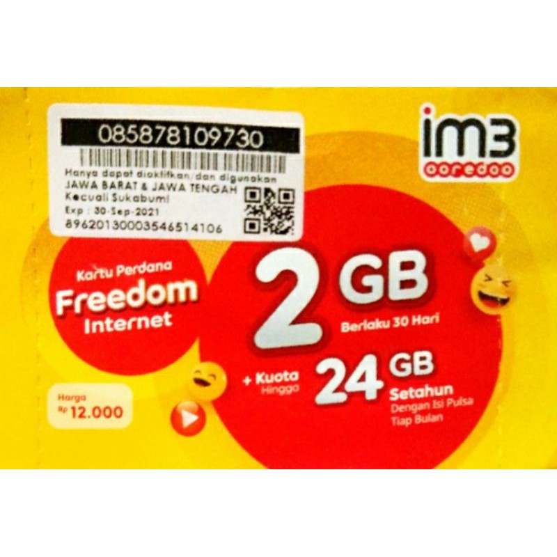 Kartu paket indosat 2 GB