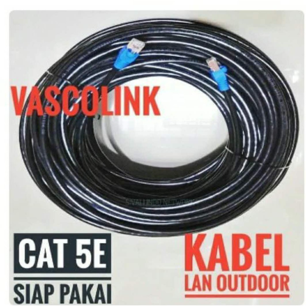 20 METER VASCOLINK KABEL LAN FTP CAT5E  SIAP PAKAI