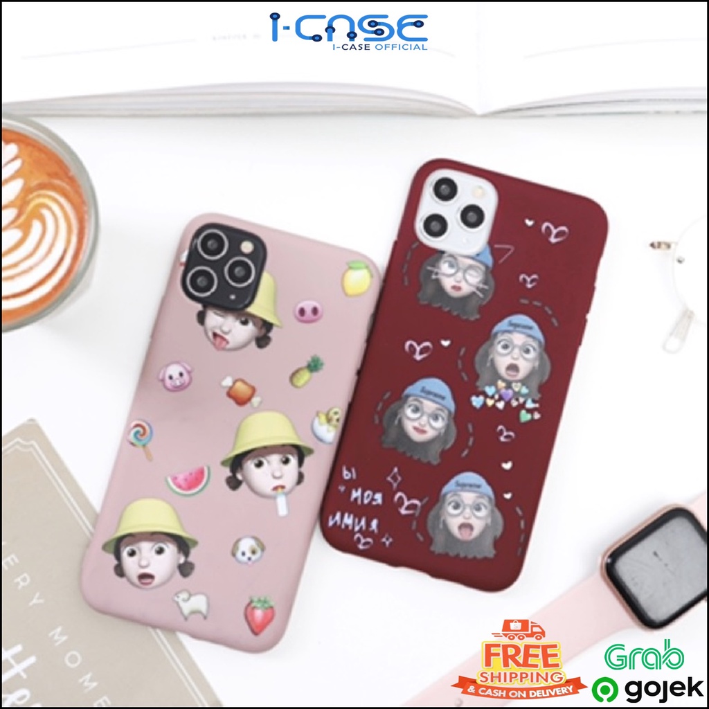 Stiker Girl Soft Case iCase for iPhone 6 7 8 + X XS XR 11 PRO MAX