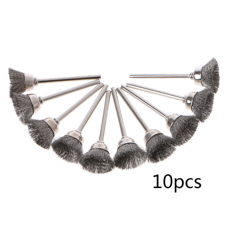 Gro 10 Pcs Steel Wire Wheel Brushes Set Accessories For Rotary Tool Durable