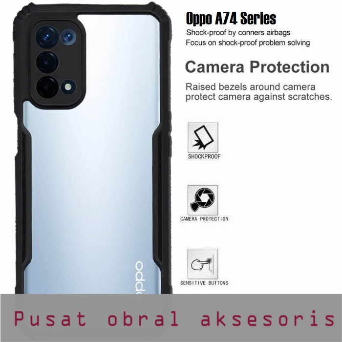 S/P- CASING Case Oppo A74 5G Shockproof Transparant Hard Back Corners Soft Slim Co CASE SP