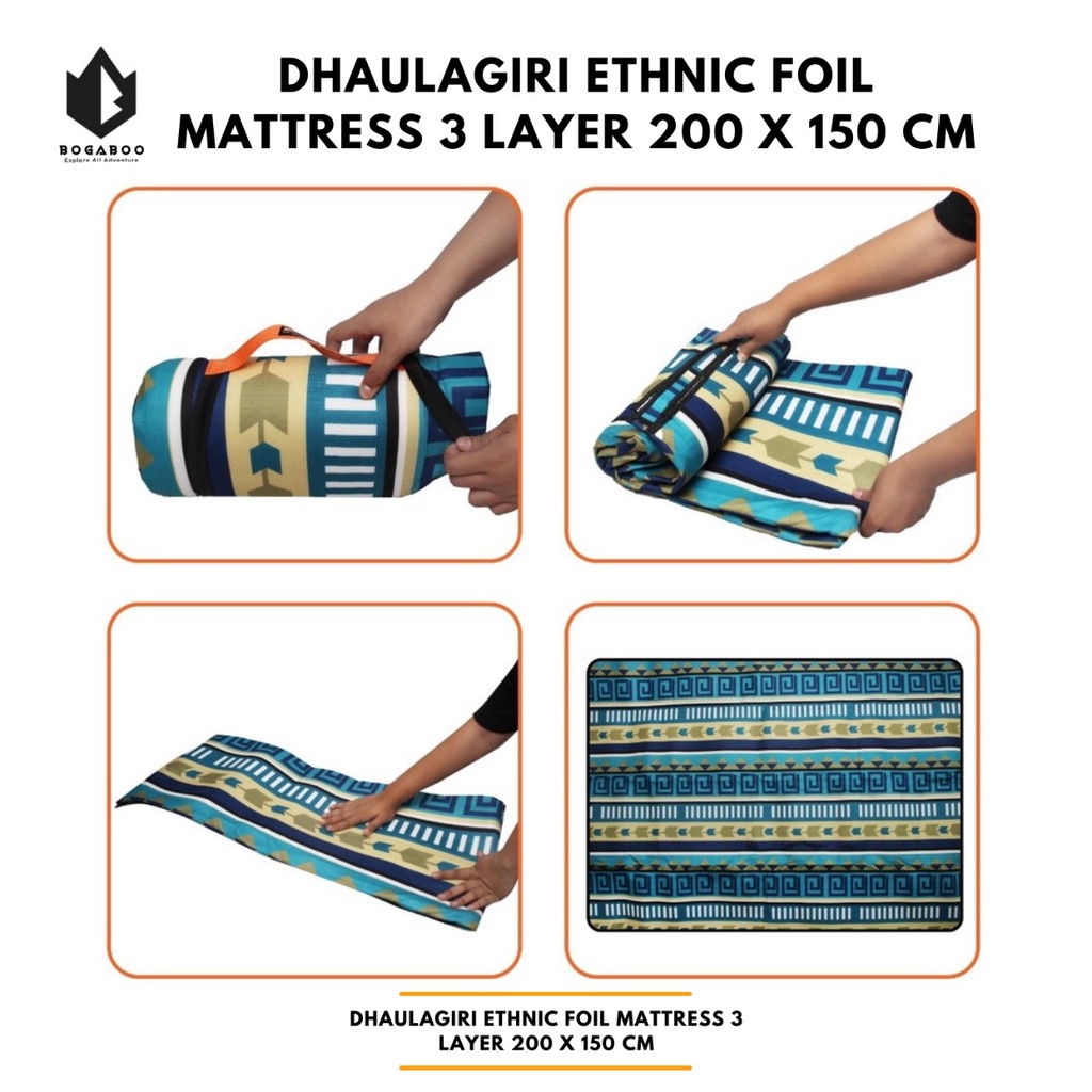 Matras Dhaulagiri Ethnic Foil Mattress 3 layer Ukuran  200 X 150 cm Matras Allumunium Foil Alas