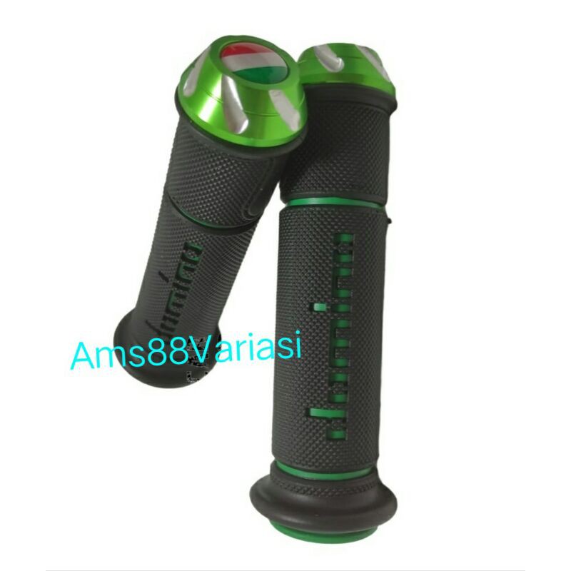 Handgrip Grip Domino Bintik Jalu CNC Stang /Hanfat motor Domino + plus Stang Full Cnc Motif Italy