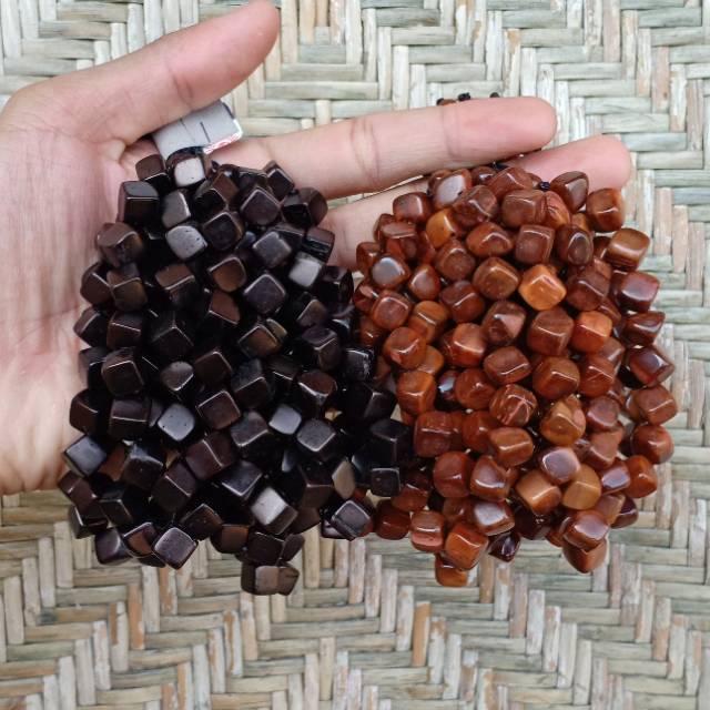 gelang kaokah DADU size 8 mm kayu kokka oleh oleh haji