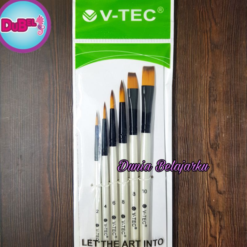 

Kuas Lukis Brush Set Vtec A0411/6 isi 6