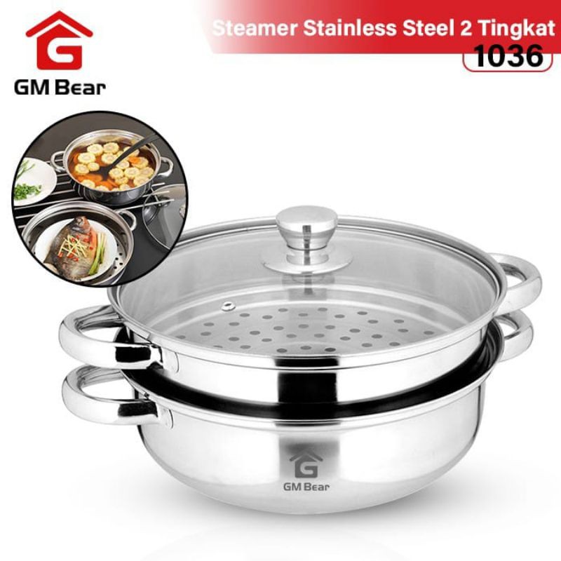 Panci kukus 2 tingkat stainless
