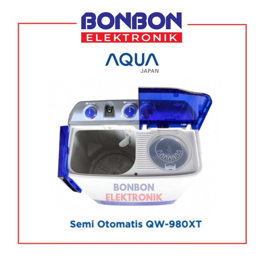 AQUA Mesin Cuci 2 Tabung 9KG QW-980XT / QW 980 XT / QW980XT