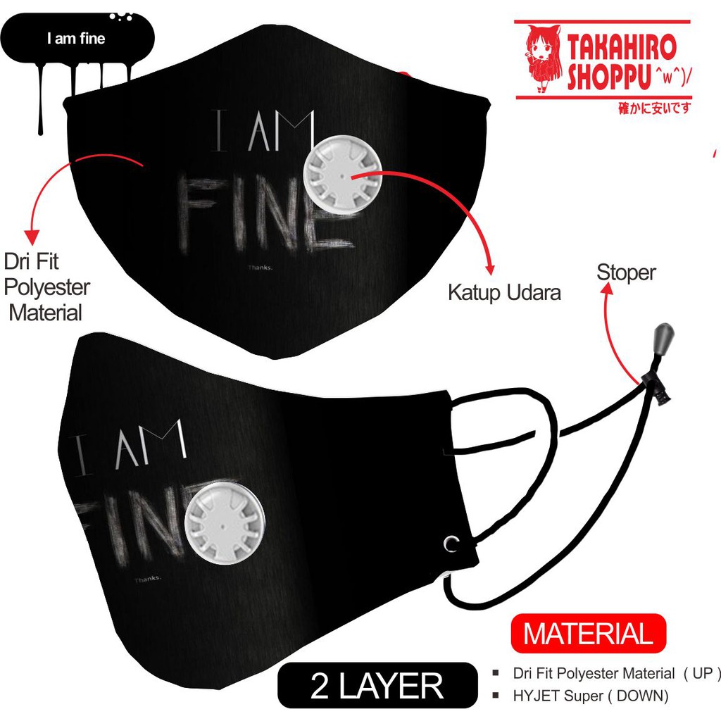 MASKER  I AM FINE N95 2PLY