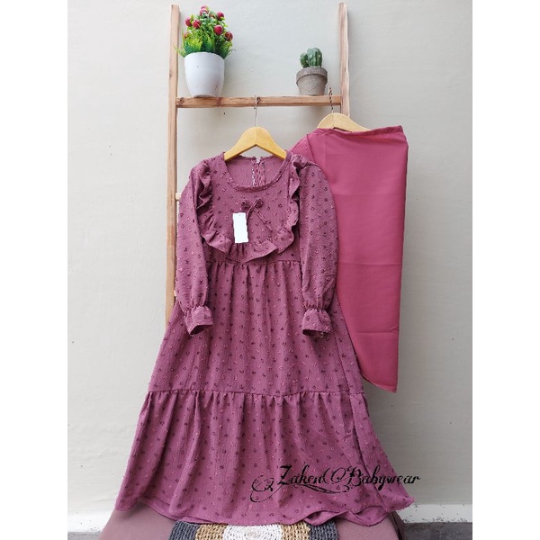 Gamis anak crinkle rubiah Terbaru murah adem