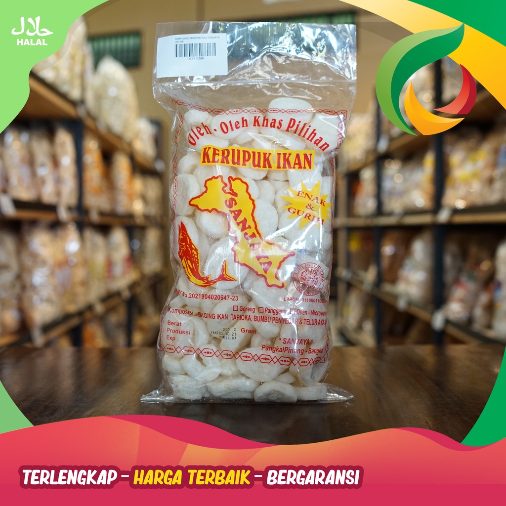 

Kemplang kancing ikan mini merk Sanjaya khas bangka 200gr