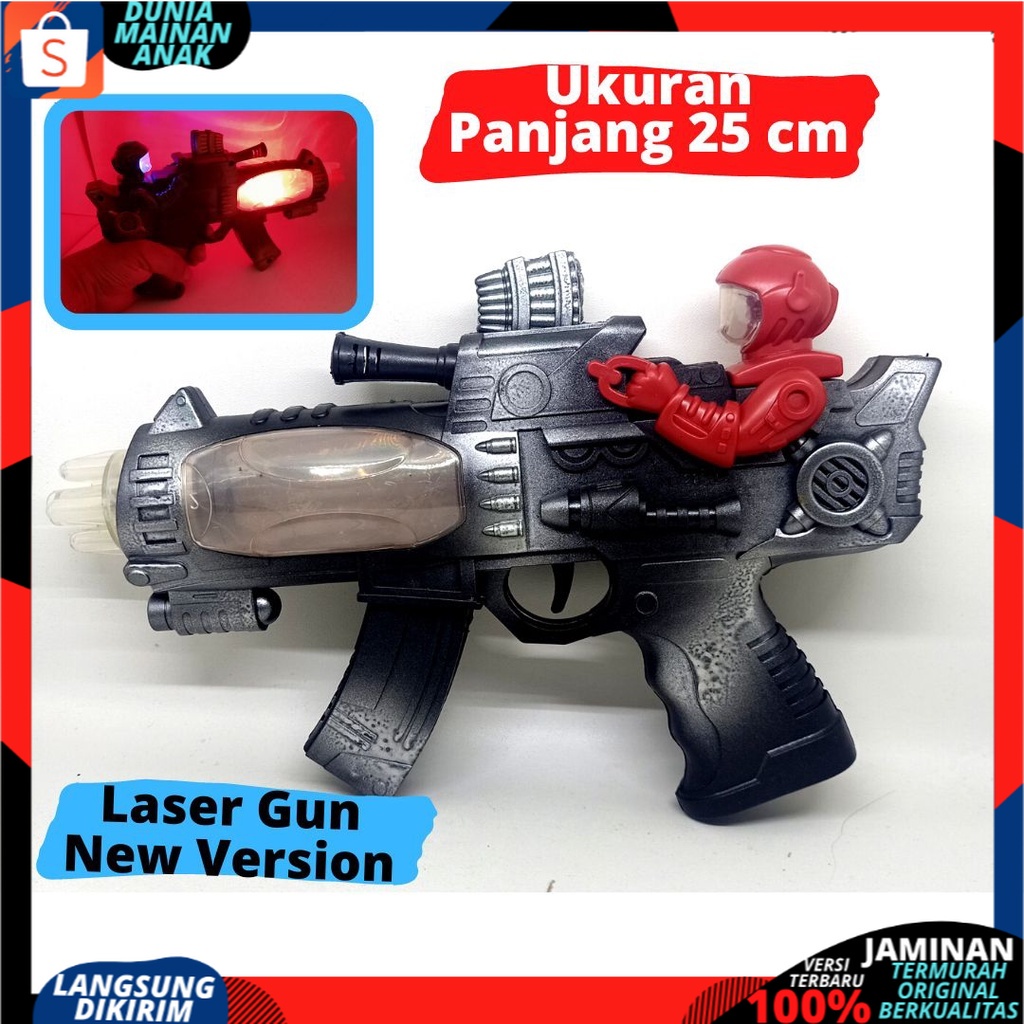 MAINAN ANAK PISTOL TEMBAKAN LASER SOUND GUN BATERAI BERLAMPU DAN BERSUARA TERBARU