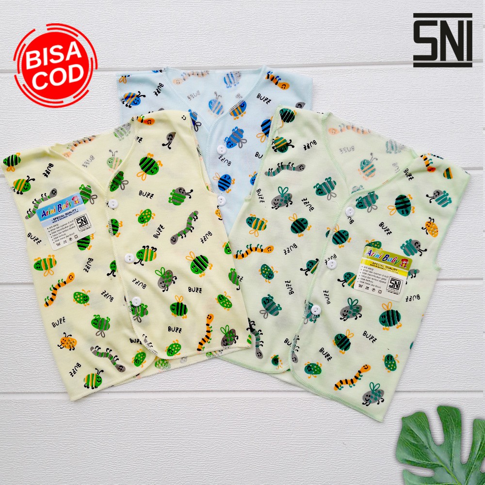 3 PCS Baju Bayi Baru Lahir Motif Lengan Kutung Newborn DNW BABY