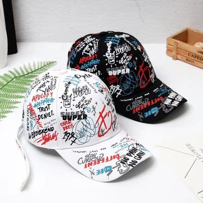 Topi Baseball Motif Graffiti Gaya Hip Hop Korea Untuk Pria Dan Wanita