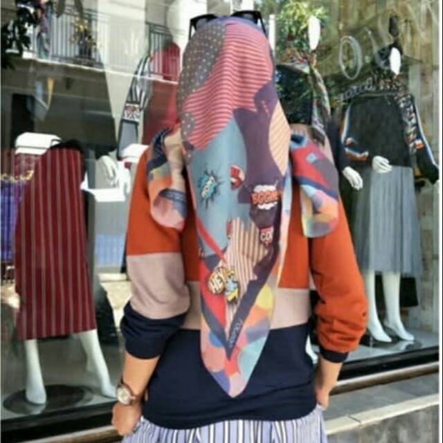 hijab s4 motif denay kw super loh mirip bgt aslinya