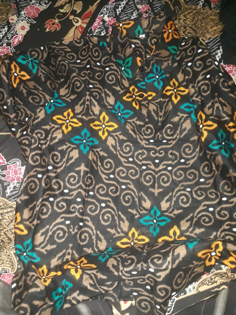 Kemeja Batik Pria Lengan Panjang Size M L Xl Xxl Bswart Batik Hrb026 Kenango Panjang Padi