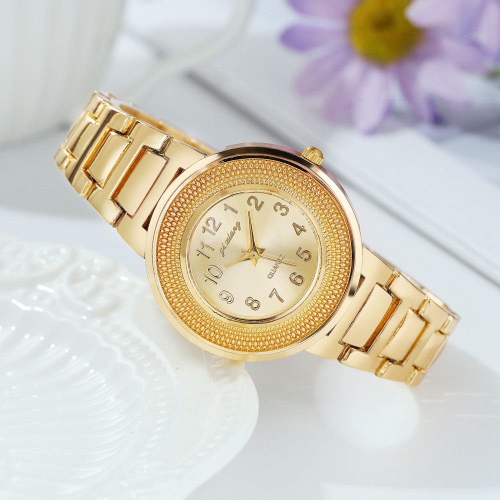 JAM TANGAN WANITA IMPORT STAINLESS GOLD PESTA LEEDS JAM082G1 MURAH KOREA BRANDED PREMIUM BATAM MEWAH