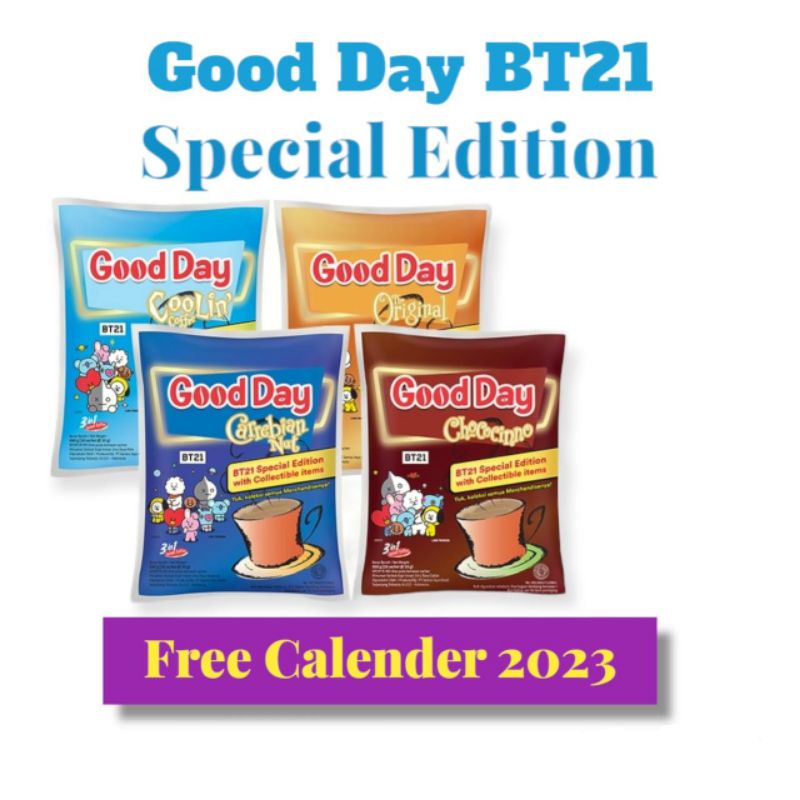 Kopi Good Day BT21 Special Edition Free Calender BT21