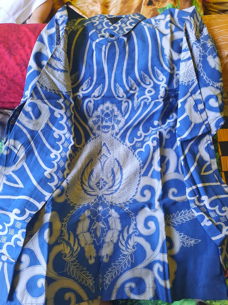 Kamandanu Blue Kemeja Batik Pria Full Furing Bahan Katun Primisima