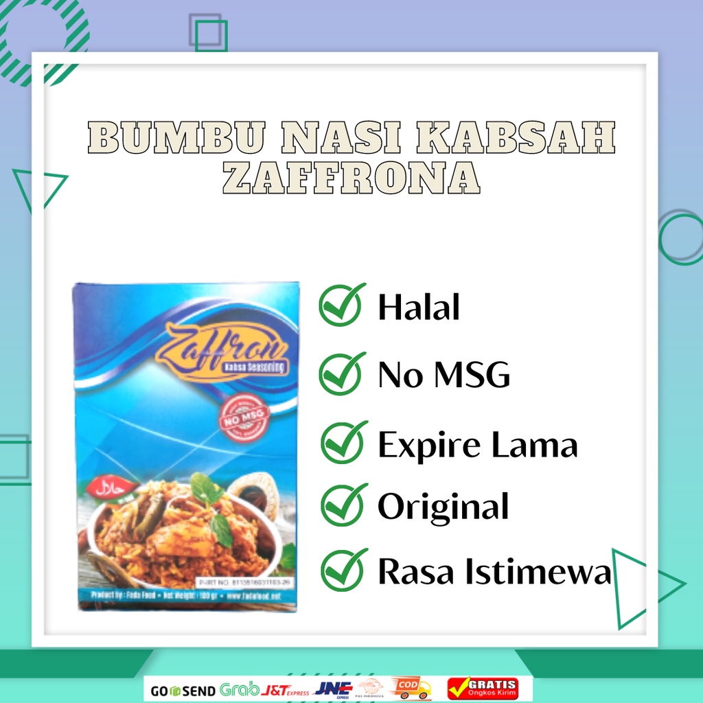 

Bumbu Nasi Kabsah Zaffron 100gr Halal Tanpa MSG Original Praktis