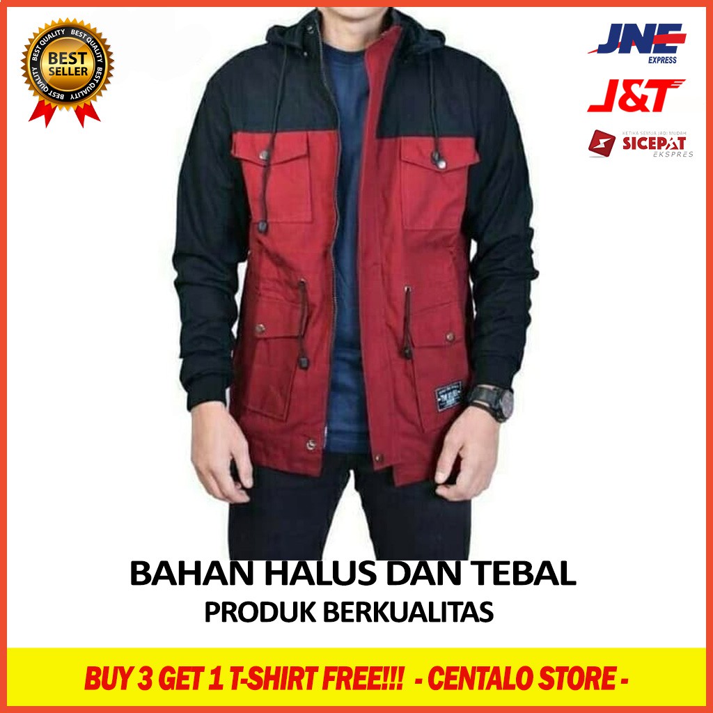 JAKET PARKA PRIA COWOK PARASUT KANVAS HOODIE DISTRO COWOK KEKINIAN