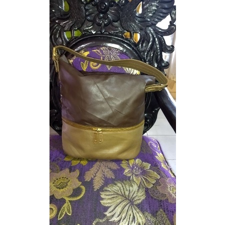 Hobo kulit asli coklat