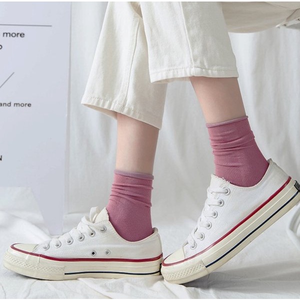 Ennwen KK65 Kaos Kaki Panjang Wanita Japanese Candy Colorful Season Women-2