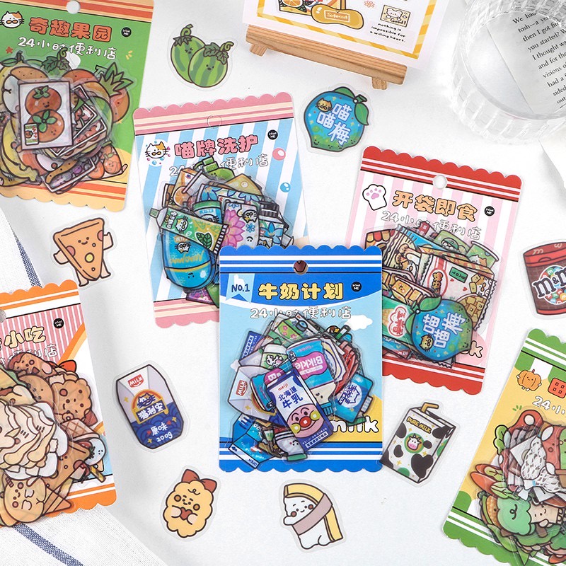 

[SCRIBBLE_ID] 40 Pcs SHOPPING MART Sticker Stiker Lucu PET DIY Scrapbook Diary Jurnal Kit Hias S0060