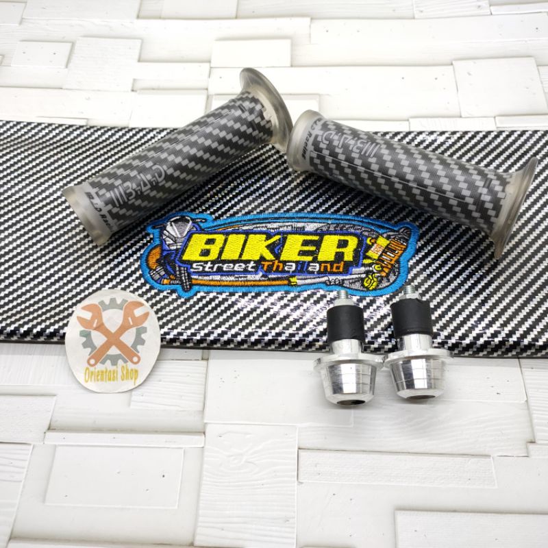 Kulit jok biker+ handgrip carbon+Jalu stang bisa untuk semua motor