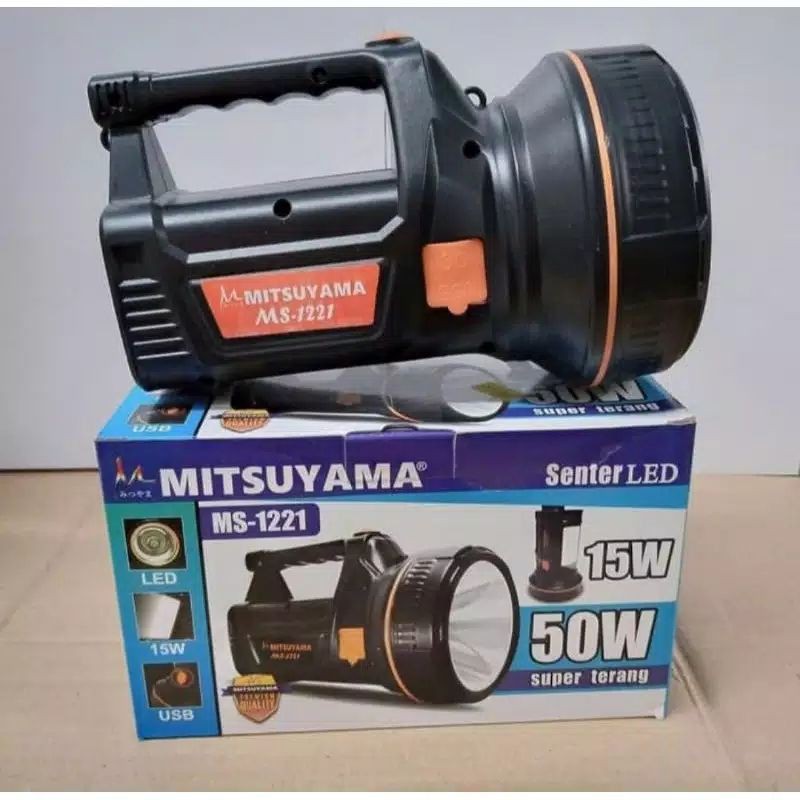 COD Senter Tangan 50w Led+Lampu Emergency Mitsuyama Ms-1221