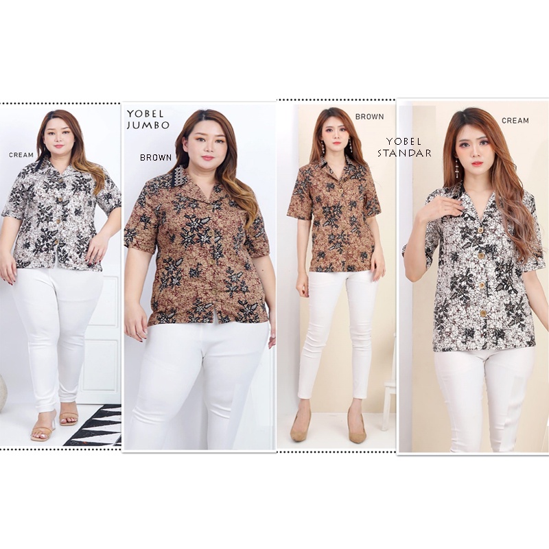 Evercloth Yobel Atasan Batik Wanita Kemeja Batik Perempuan Baju Batik Couple Modern / 288 MIX