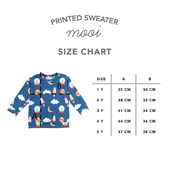 Mooi Printed Sweater Anak 1 Pcs / PRINTED JOGGER PANTS 1Pcs 0-5 Tahun CBKS SO
