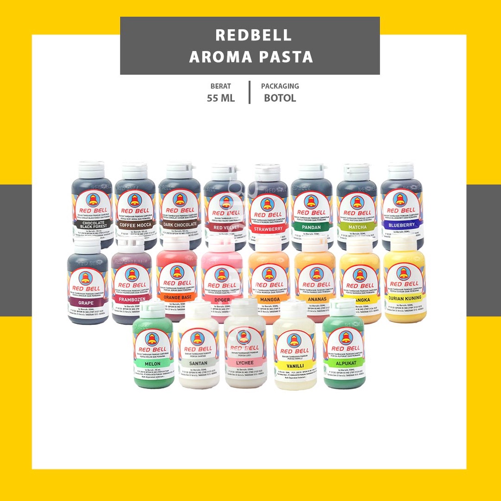 RED BELL PERISA PASTA MAKANAN FRUITY 55ML - REDBELL AROMA PASTA PEWARNA MAKANAN BUAH  - PERASA MINUMAN